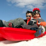 Children on a sled