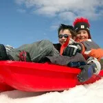 Children on a sledge