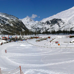 Biathlon stadium in winter in Bessans - G. Liveneau