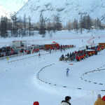 Biatlonstadion in de winter in Bessans - G. Liveneau