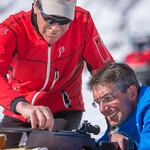 © Moniteur et son client en initiation biathlon - ESF Bessans