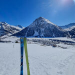 © Peau de ski de randonnée présente sous le ski à la montée - ©B.Filliol OT HMV