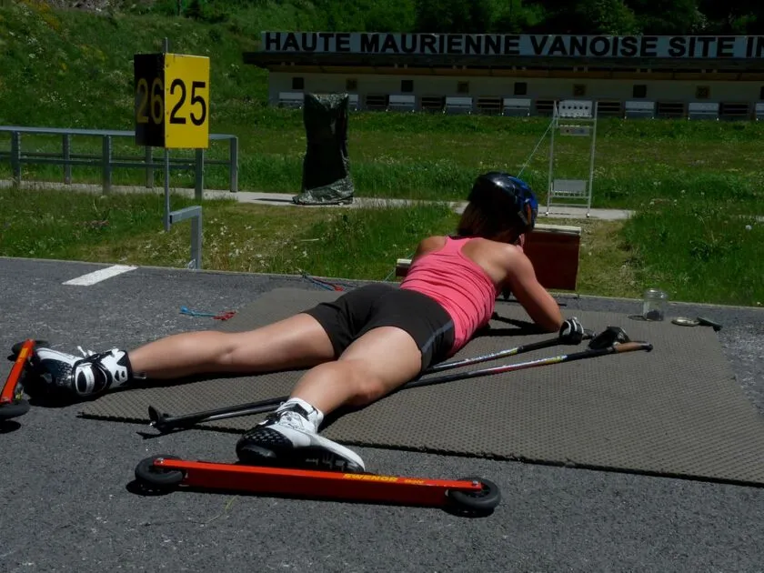 Roller ski biathlon session with Pascal Bison - Pascal Bison